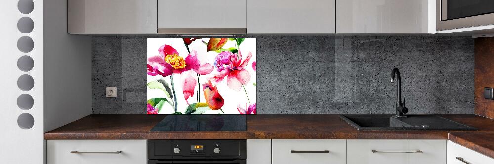 Cooker splashback Wild flowers