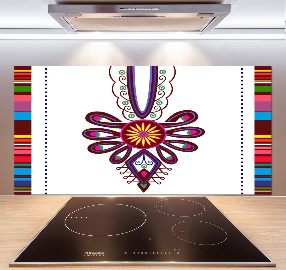 Cooker splashback Polish folk pattern