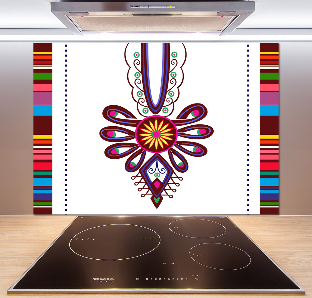 Cooker splashback Polish folk pattern