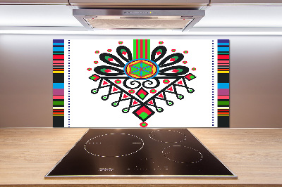 Cooker splashback Polish folk pattern