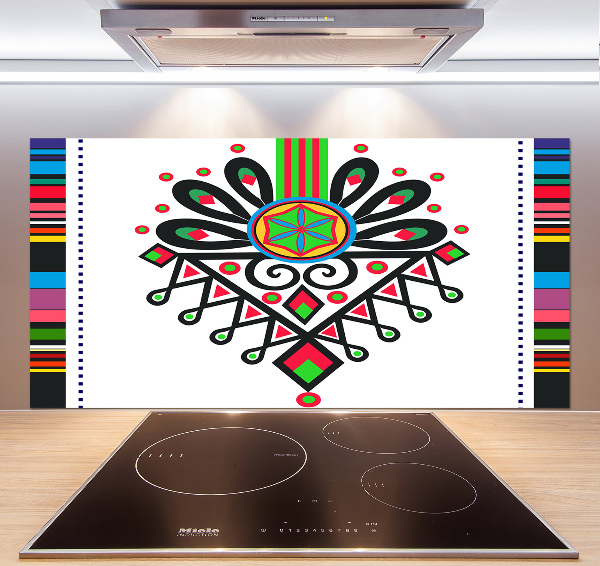 Cooker splashback Polish folk pattern