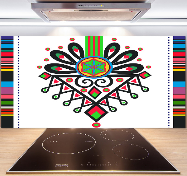 Cooker splashback Polish folk pattern