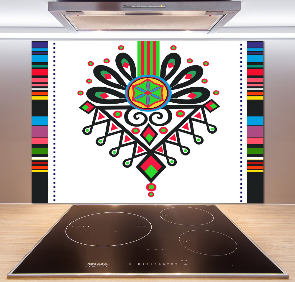 Cooker splashback Polish folk pattern