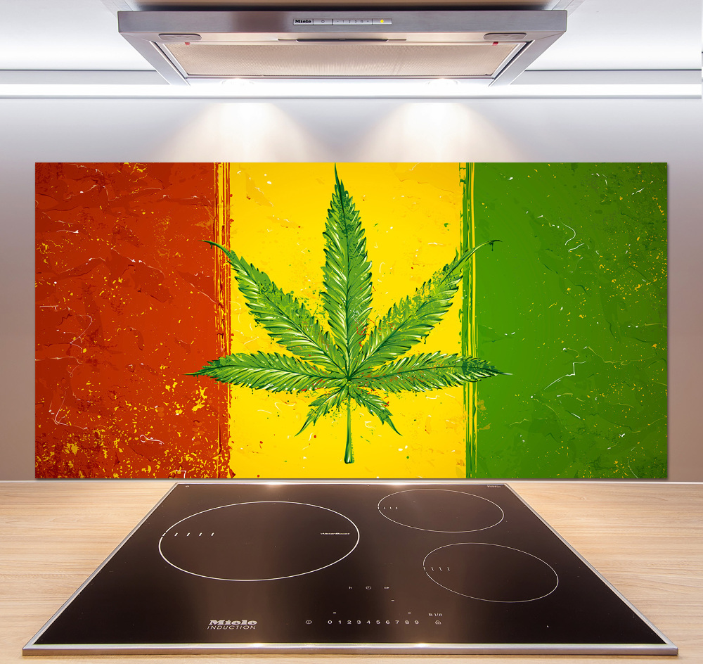 Cooker splashback Rasta Flag