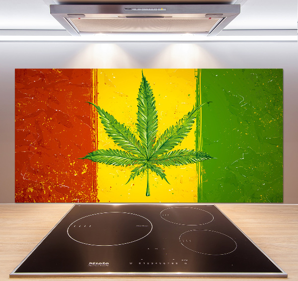 Cooker splashback Rasta Flag