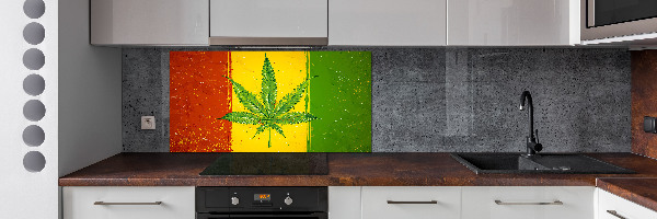 Cooker splashback Rasta Flag