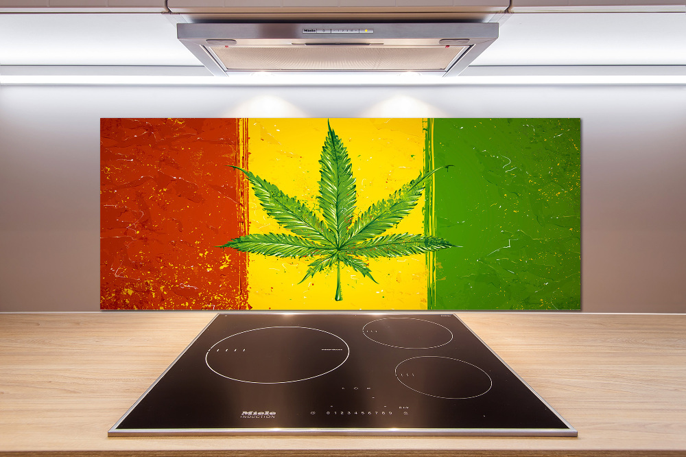 Cooker splashback Rasta Flag