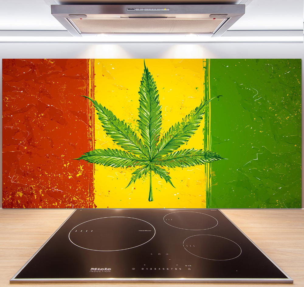 Cooker splashback Rasta Flag