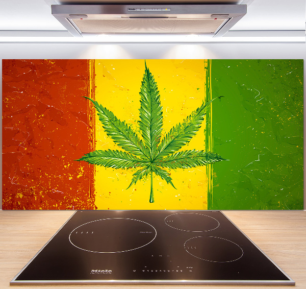 Cooker splashback Rasta Flag