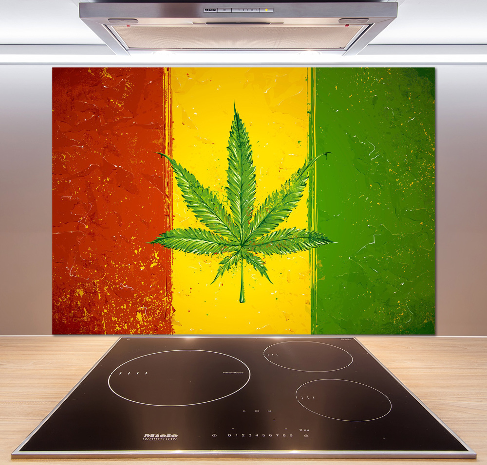 Cooker splashback Rasta Flag