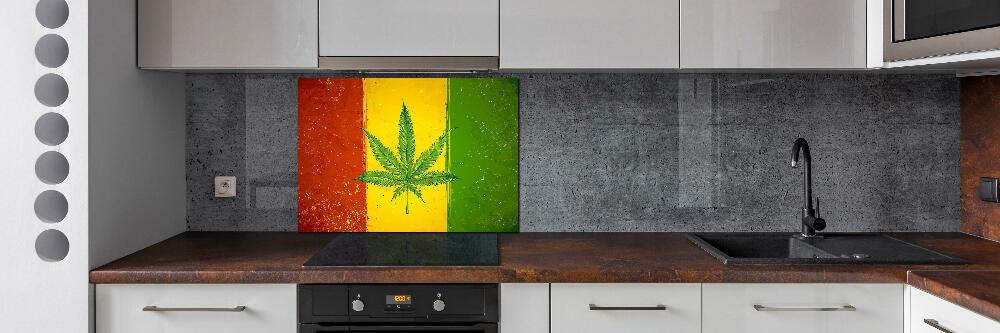 Cooker splashback Rasta Flag