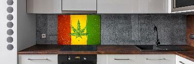 Cooker splashback Rasta Flag