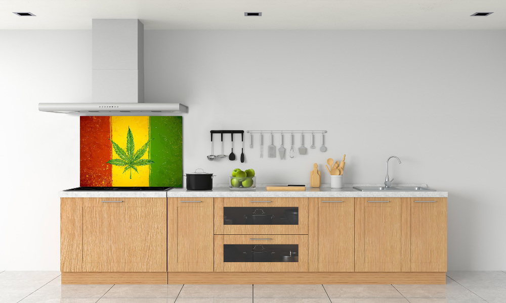 Cooker splashback Rasta Flag