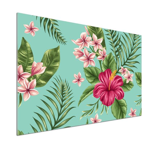 Cooker splashback Hawaiian flowers