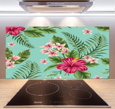 Cooker splashback Hawaiian flowers