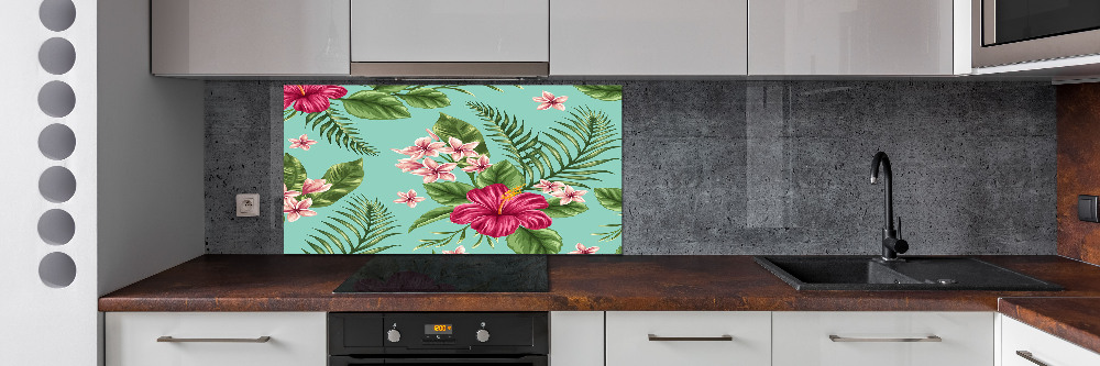 Cooker splashback Hawaiian flowers