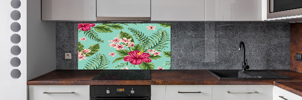 Cooker splashback Hawaiian flowers