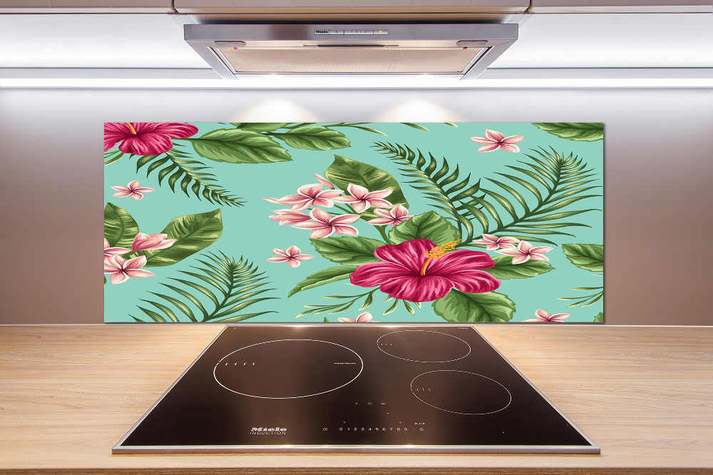 Cooker splashback Hawaiian flowers