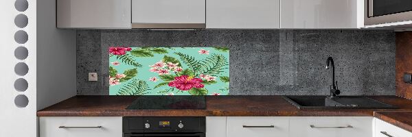 Cooker splashback Hawaiian flowers