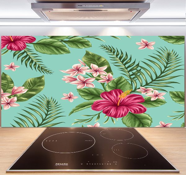 Cooker splashback Hawaiian flowers