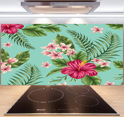 Cooker splashback Hawaiian flowers