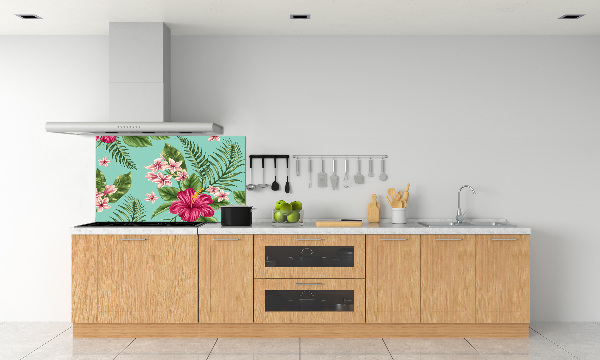 Cooker splashback Hawaiian flowers