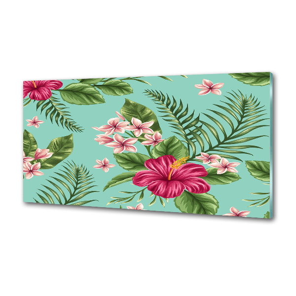 Cooker splashback Hawaiian flowers