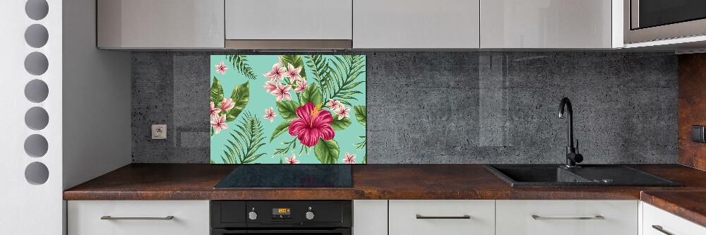 Cooker splashback Hawaiian flowers