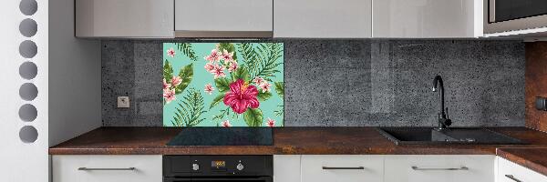 Cooker splashback Hawaiian flowers