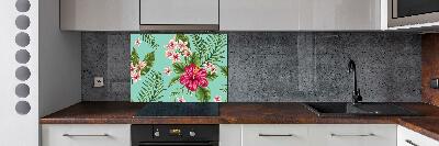 Cooker splashback Hawaiian flowers