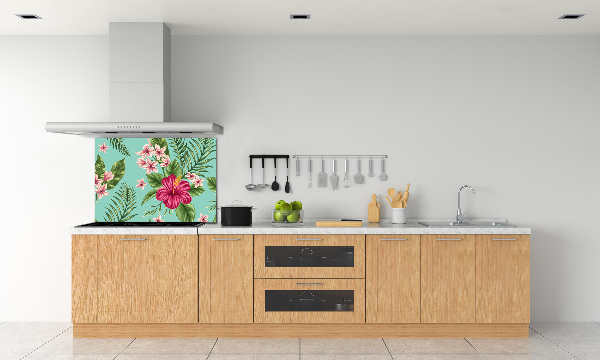 Cooker splashback Hawaiian flowers