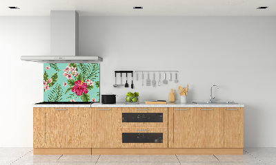 Cooker splashback Hawaiian flowers