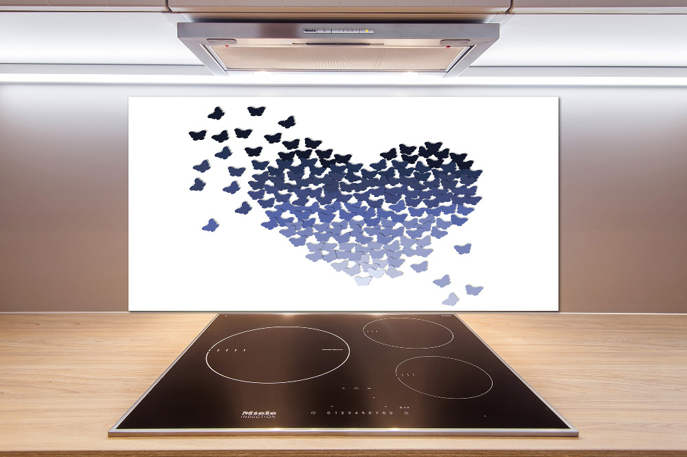 Kitchen splashback Butterfly heart