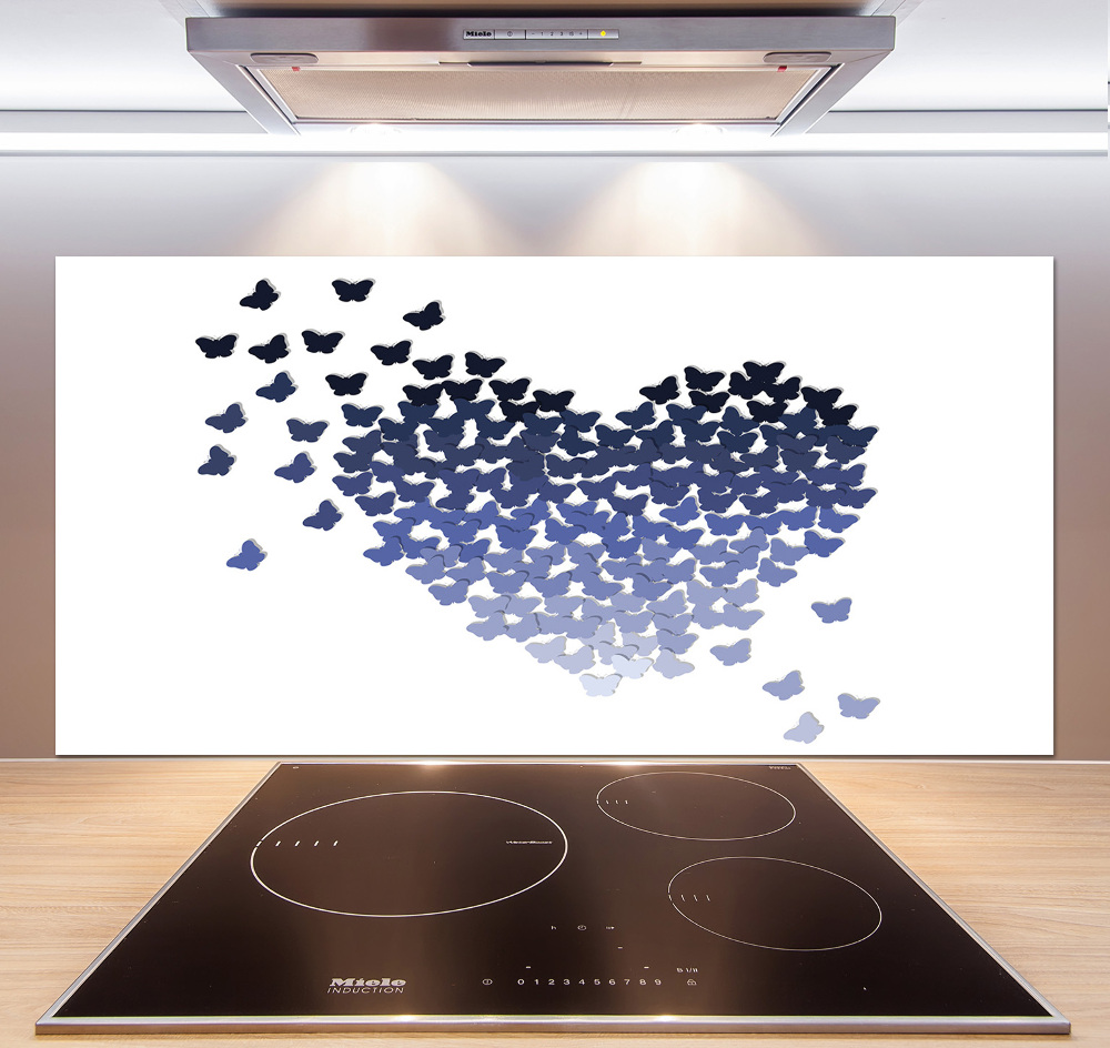 Kitchen splashback Butterfly heart