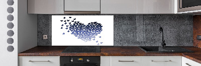 Kitchen splashback Butterfly heart