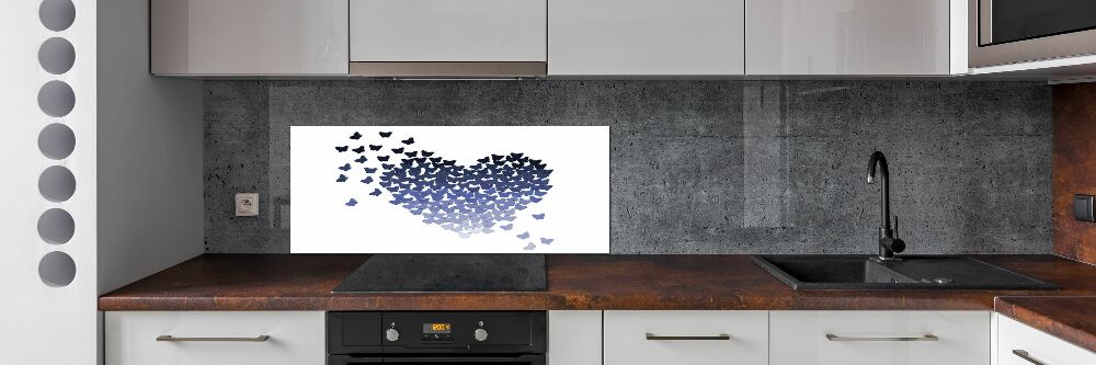 Kitchen splashback Butterfly heart