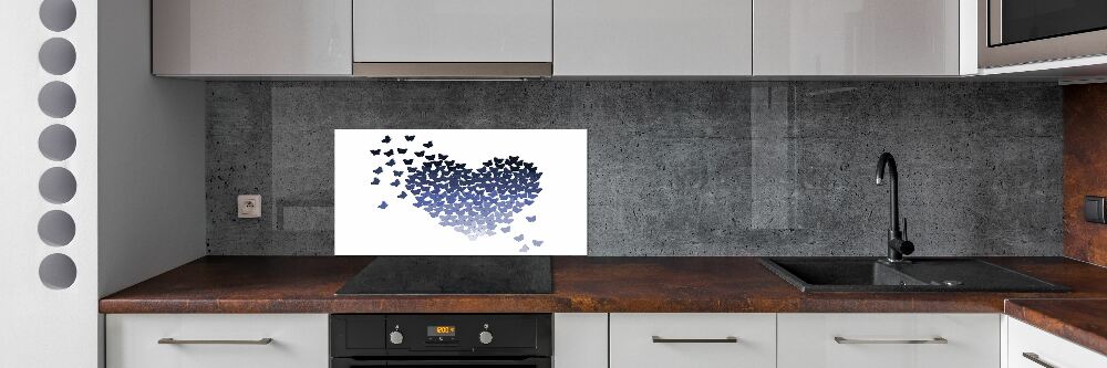 Kitchen splashback Butterfly heart