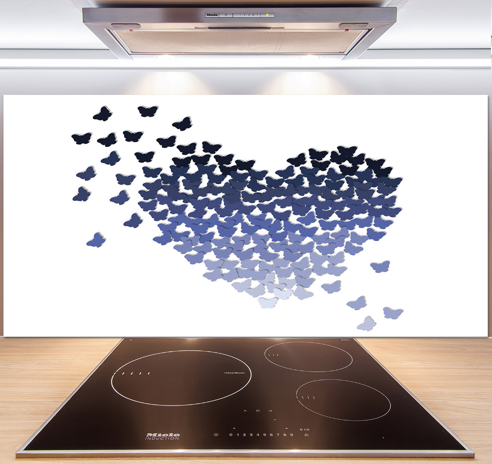 Kitchen splashback Butterfly heart