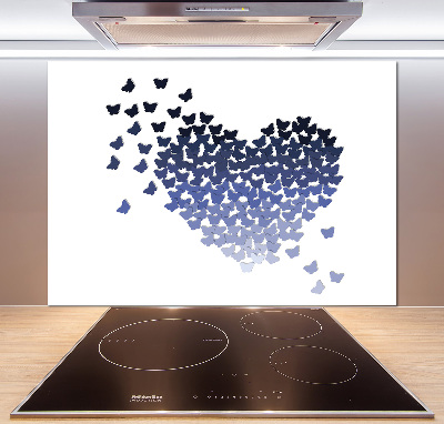 Kitchen splashback Butterfly heart