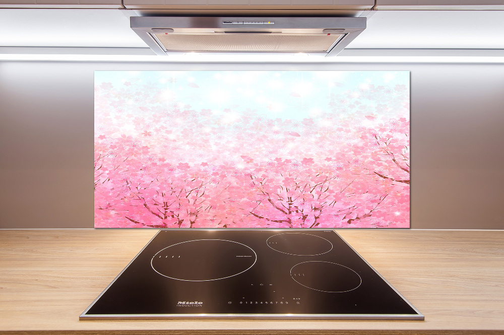 Kitchen splashback Cherry blossoms