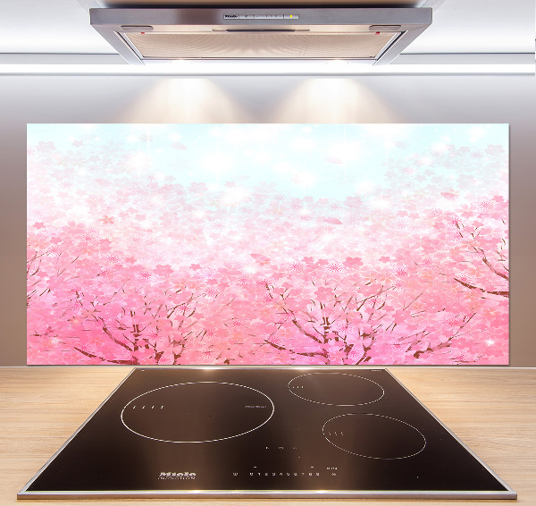 Kitchen splashback Cherry blossoms