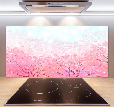 Kitchen splashback Cherry blossoms