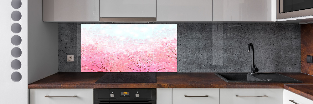 Kitchen splashback Cherry blossoms