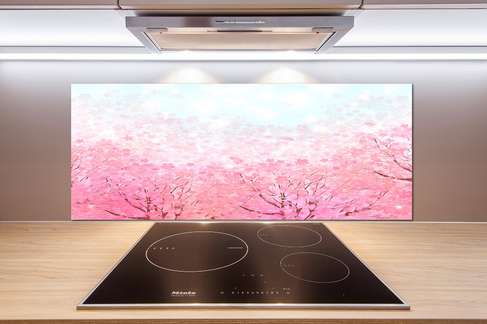 Kitchen splashback Cherry blossoms