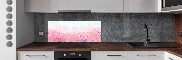 Kitchen splashback Cherry blossoms