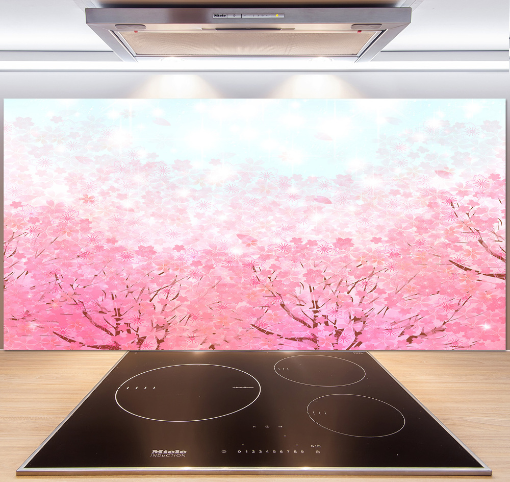 Kitchen splashback Cherry blossoms