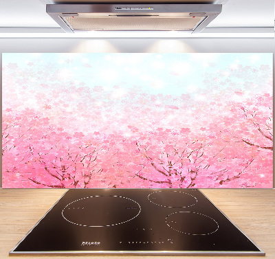 Kitchen splashback Cherry blossoms