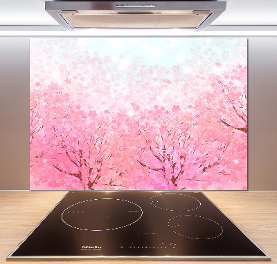 Kitchen splashback Cherry blossoms