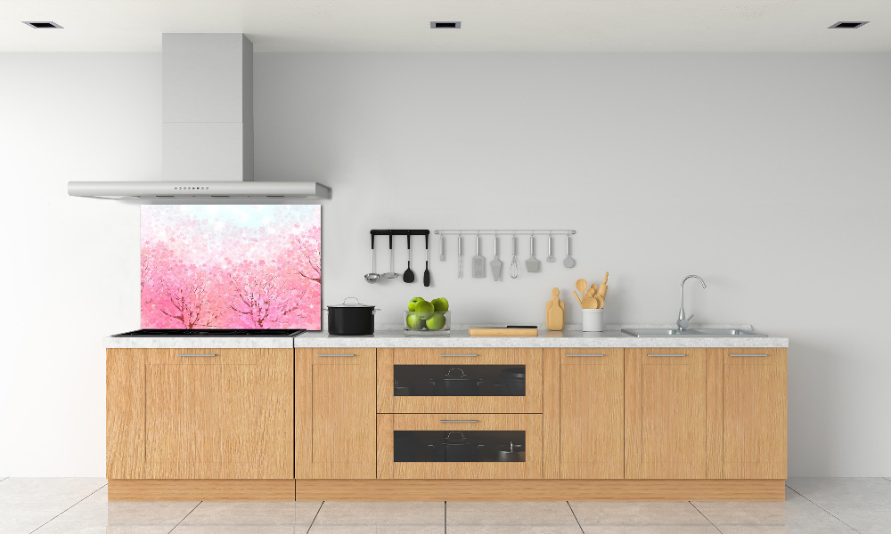 Kitchen splashback Cherry blossoms