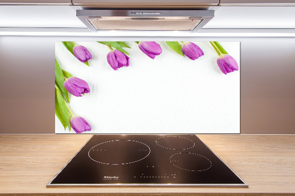 Kitchen splashback Violet tulips